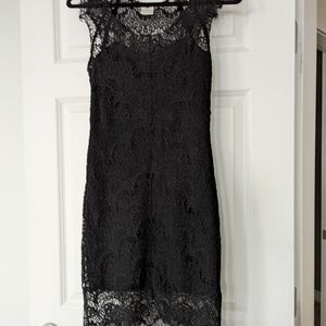 Free People Black Lace Midi Dress